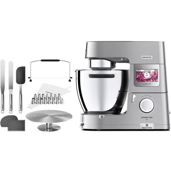 Фото - Комплект техніки Kenwood Кухонна машина і комбайн + Кухарський набір приладдя Kenwood KCL 95.004 SI + Кондитерський набір KWSD100