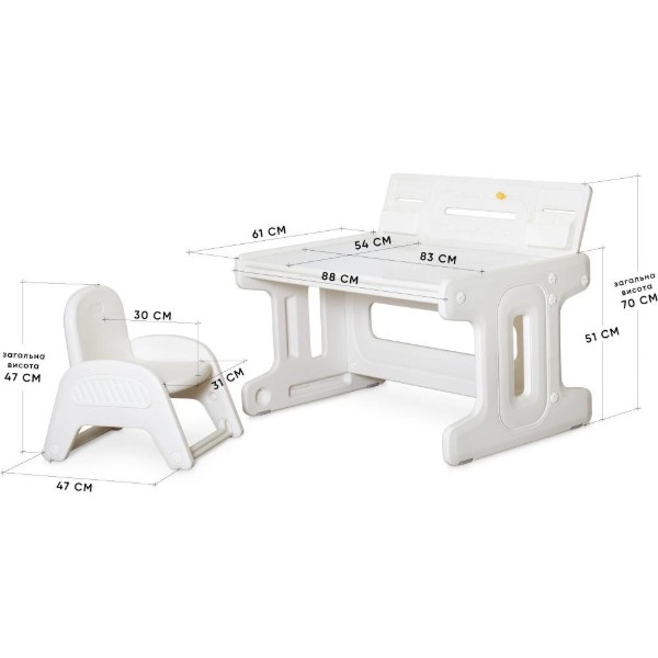 Фото - Комплект меблів дитячий Mealux Kris White (KD-F032 White)