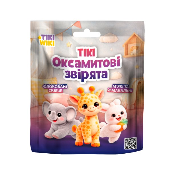 Фото - Сквиш Tiki Wiki ТИКИ БАРХАТНЫЕ ЗВЕРУШКИ 8 шт. (KD-ZRDW2025011-CDU)