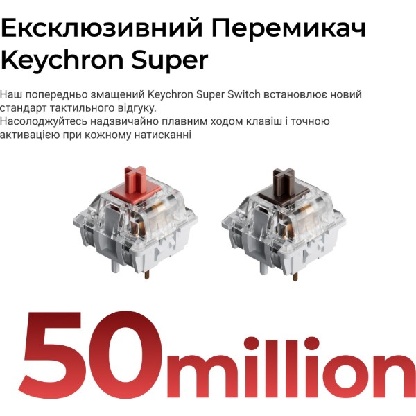 Фото - Клавиатура беспроводная Keychron C3 Max Super Red Switch Black RGB (C3M-H1-UA)