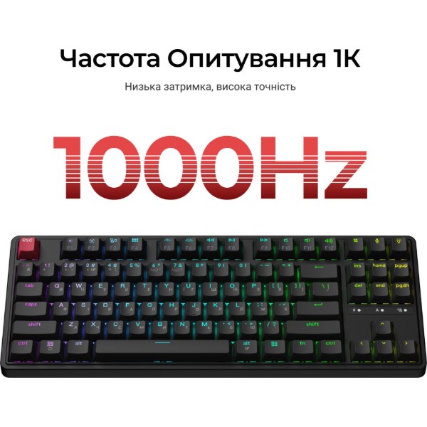 Фото - Клавиатура беспроводная Keychron C3 Max Super Red Switch Black RGB (C3M-H1-UA)