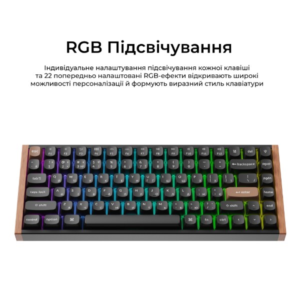 Фото - Клавиатура беспроводная Keychron K2HE 81Key, Gateron Double-Rail Magnetic Nebula, WL/BT/USB-A Black (K2H-F1-UA)