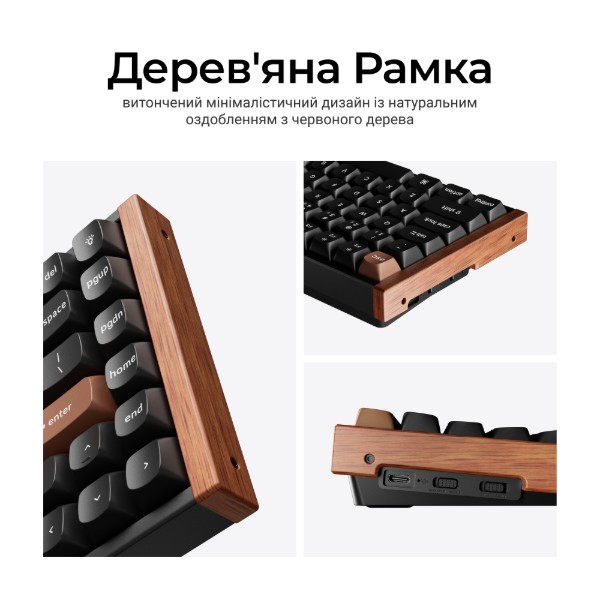 Фото - Клавиатура беспроводная Keychron K2HE 81Key, Gateron Double-Rail Magnetic Nebula, WL/BT/USB-A Black (K2H-F1-UA)
