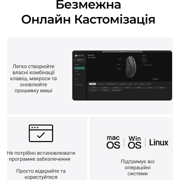 Фото - Мышь беспроводная Keychron M3-A23 Black (M3-A23)