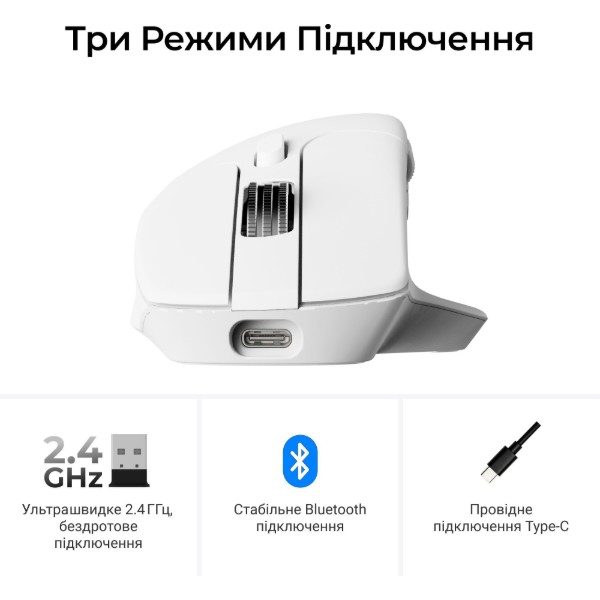 Фото - Мышь беспроводная Keychron M6S-B72 White (M6S-B72)