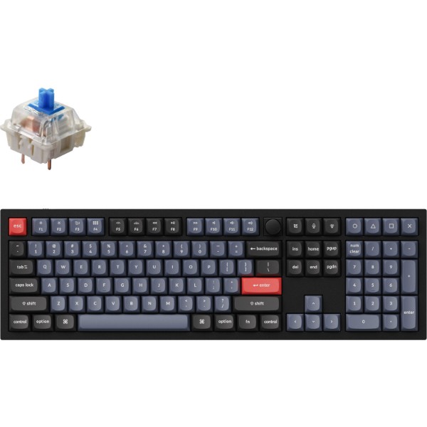 Фото - Клавиатура проводная игровая Keychron Q6 104Key Gateron G PRO Blue EN RGB Black (Q6M2)