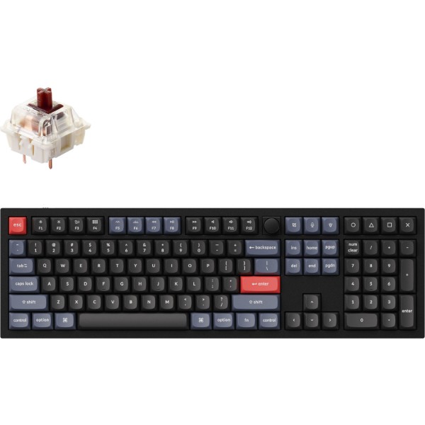 Фото - Клавиатура проводная игровая Keychron Q6 104Key Gateron G PRO Brown EN RGB Black (Q6M3Z)