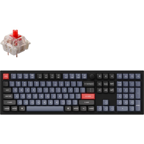 Фото - Клавиатура проводная игровая Keychron Q6 104Key Gateron G PRO Red EN RGB Black (Q6M1)
