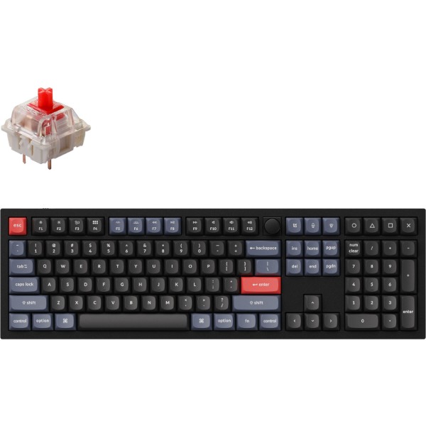 Фото - Клавиатура проводная игровая Keychron Q6 104Key Gateron G PRO Red EN RGB Black (Q6M1Z)
