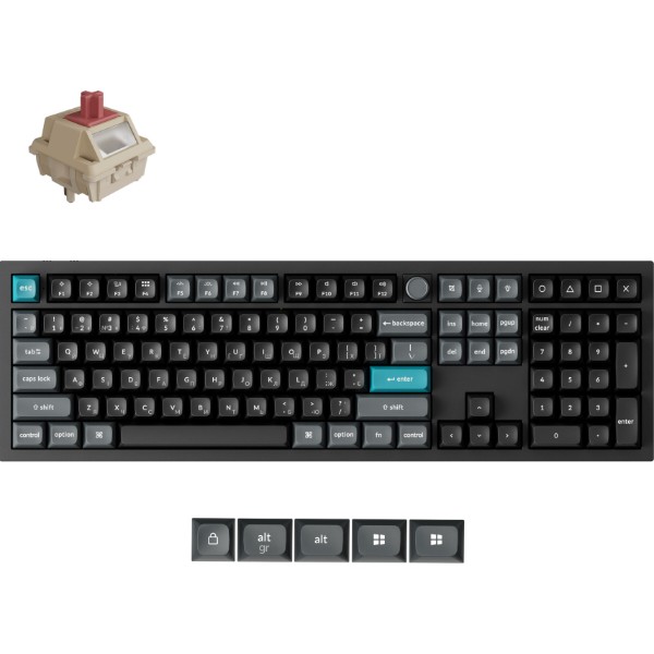 Фото - Клавиатура беспроводная Keychron Q6 Ultra Red Switch Black RGB (Q6U-M1-UA)