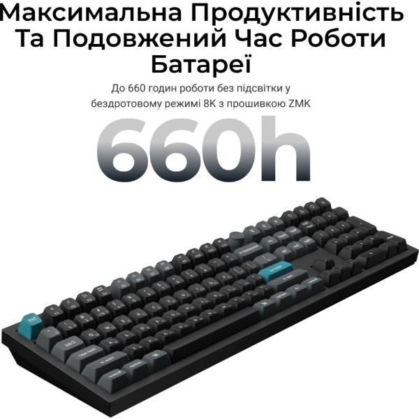 Фото - Клавиатура беспроводная Keychron Q6 Ultra Red Switch Black RGB (Q6U-M1-UA)