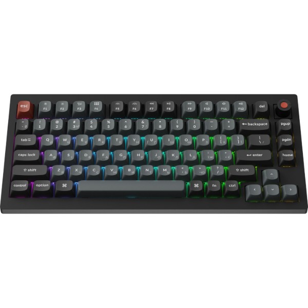 Фото - Клавиатура проводная Keychron V1 8K Super Red Switch Black RGB (V1W-D1-UA)