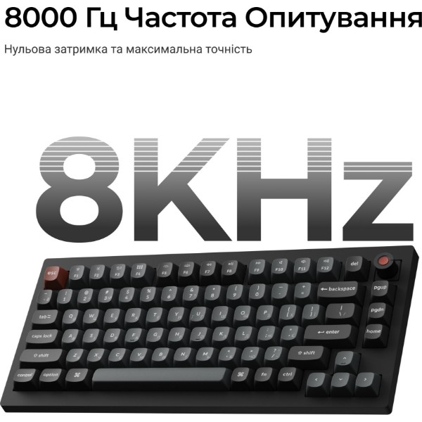 Фото - Клавиатура проводная Keychron V1 8K Super Red Switch Black RGB (V1W-D1-UA)