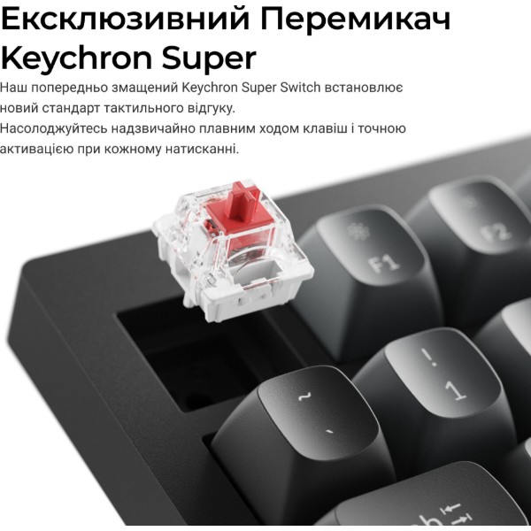 Фото - Клавиатура проводная Keychron V1 8K Super Red Switch Black RGB (V1W-D1-UA)