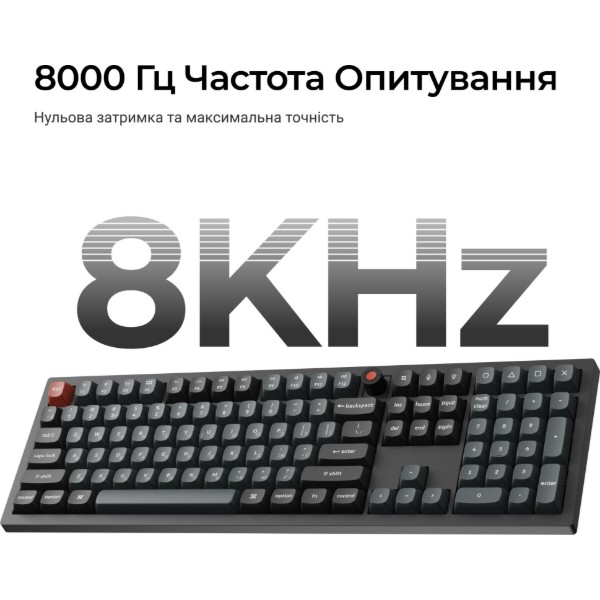 Фото - Клавиатура проводная Keychron V6 8K Super Red Switch Black RGB (V6W-D1-UA)