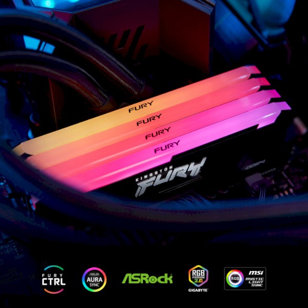 Фото - Пам'ять DDR Kingston Fury Beast RGB DDR4-3200 32GB CL16-20-20 1.35V XMP (KF432C16BB2A/32)