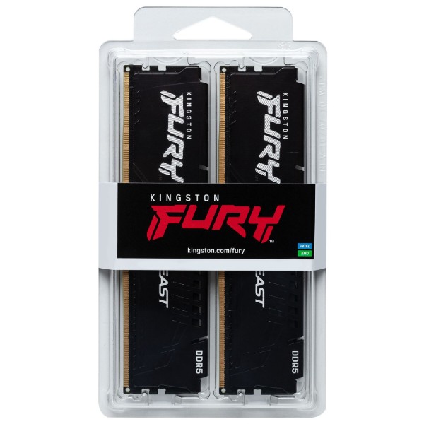 Фото - Пам'ять DDR Kingston FURY Beast Black DDR5 CL36 DIMM 2х8GB 5600MT/s (KF556C36BBEK2-16)