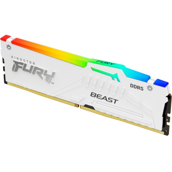 Фото - Пам'ять DDR Kingston Fury Beast White RGB 16GB (1x16) DDR5 5600 MHz (KF556C40BWA-16)
