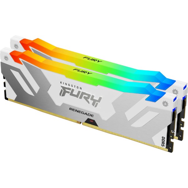 Фото - Пам'ять DDR Kingston Fury Renegade RGB White 2x16GB/7200 DDR5 XMP (KF572C38RWAK2-32) Фото - Пам'ять DDR Kingston Fury Renegade RGB White 2x16GB/7200 DDR5 XMP (KF572C38RWAK2-32)
