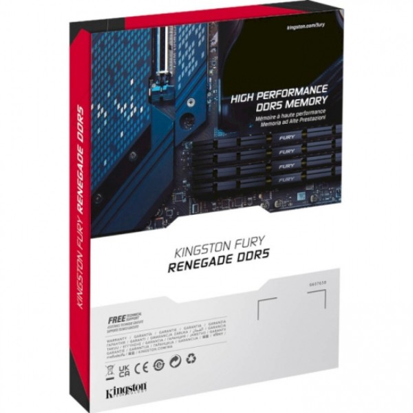 Фото - Пам'ять DDR Kingston Fury DDR5 32GB 2x16GB 8000MHz Renegade Silver (KF580C38RSK2-32)