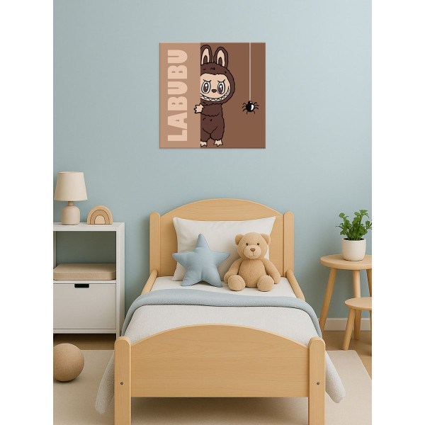 Фото - Картина по номерам Ideyka для детей "Укрытия Лабубу" 25х25 см (KHO1302)