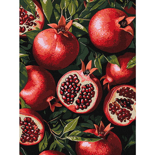 Фото - Картина за номерами Ideyka Гранат у розрізі 30х40 см (KHO5731)