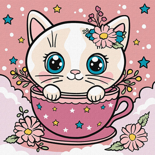 Фото - Картина по номерам Ideyka Цветочная чашка 25х25 см (KHO6279)