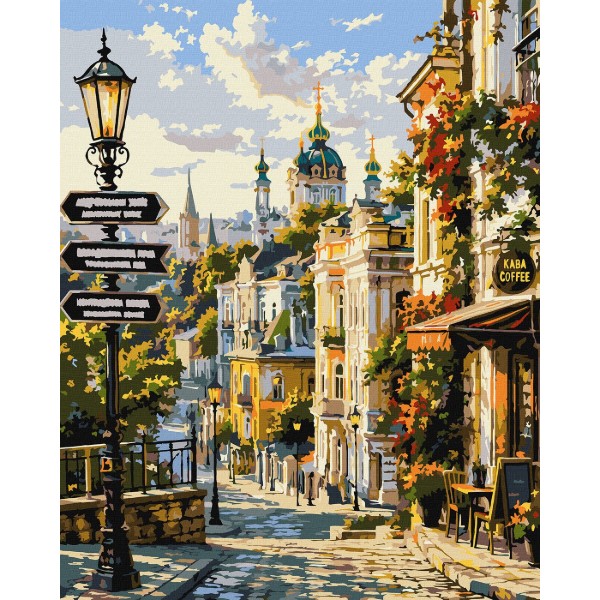 Фото - Картина за номерами Ideyka Затишні вулички Києва 40х50 см (KHO9808)