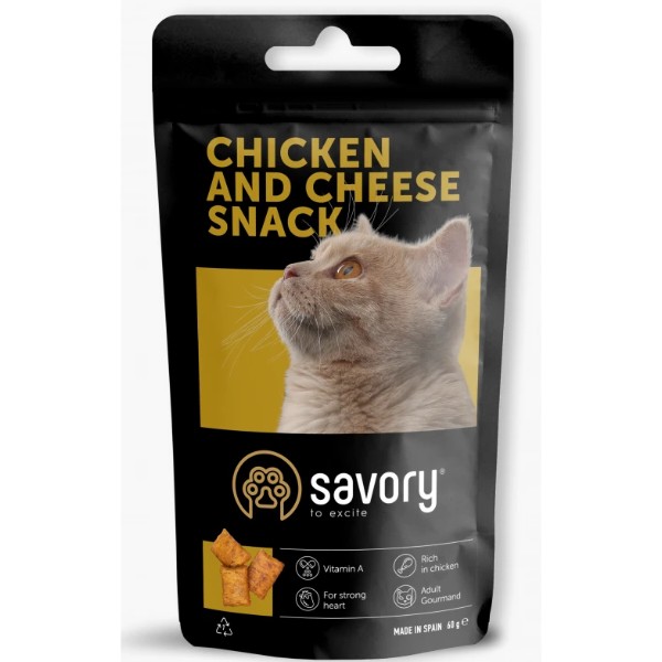 Фото - Ласощі для собак Savory Cats Snacks Pillows Gourmand with Chicken and Cheese 60 г (4820232631461)