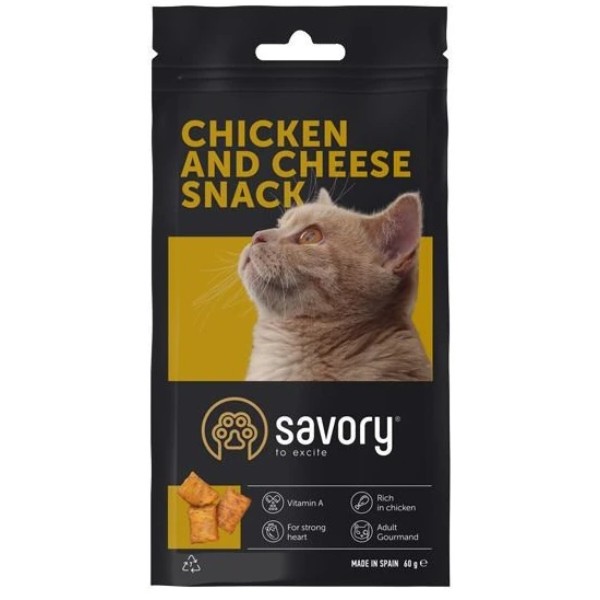 Фото - Ласощі для собак Savory Cats Snacks Pillows Gourmand with Chicken and Cheese 60 г (4820232631461)