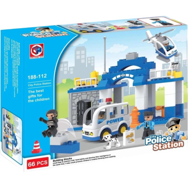 Фото - Пластиковий конструктор KID'S HOME TOYS Полицейская станцiя великі деталі 66 ел. (188-112)