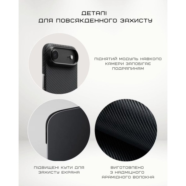 Фото - Чохол для смартфону Pitaka Ultra-Slim Case Twill Black/Grey for iPhone Air (KI1701BA)