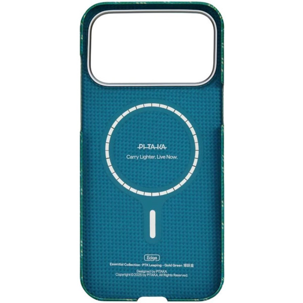 Фото - Чохол для смартфону Pitaka Ultra-Slim Case Monogram Green/Gold for iPhone 17 Pro Max (KI1701PTKP)