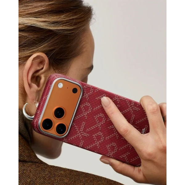Фото - Чохол для смартфону Pitaka Ultra-Slim Case Monogram Red/Gold for iPhone 17 Pro Max (KI1702PTKP)