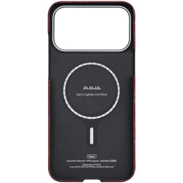 Фото - Чохол для смартфону Pitaka Ultra-Slim Case Monogram Red/Gold for iPhone 17 Pro Max (KI1702PTKP)