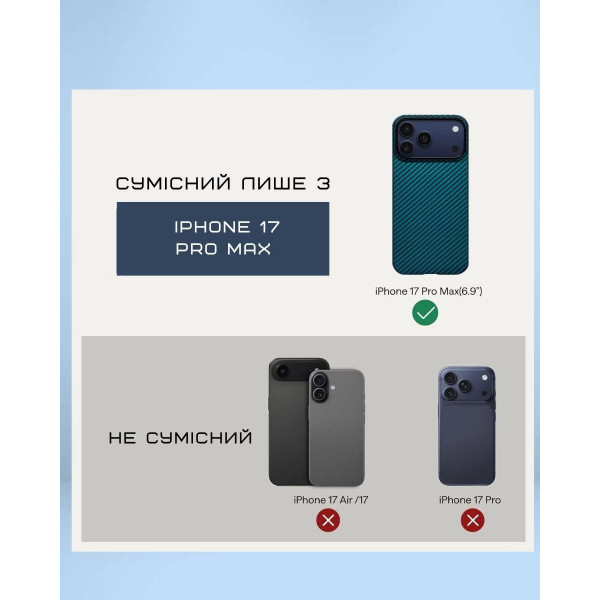 Фото - Чохол для смартфону Pitaka Ultra-Slim Case Twill Blue/Grey for iPhone 17 Pro Max (KI1706BPM)