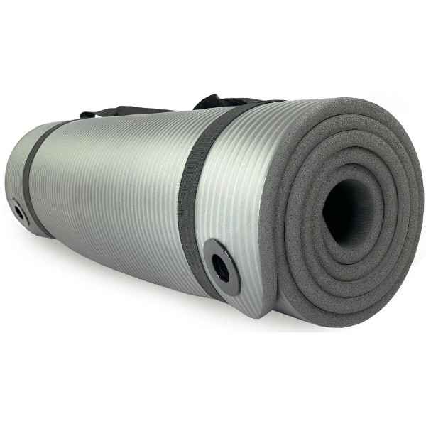 Фото - Килимок для йоги та фітнесу Stein NBR Silver 183х61х1 см (DB9735)