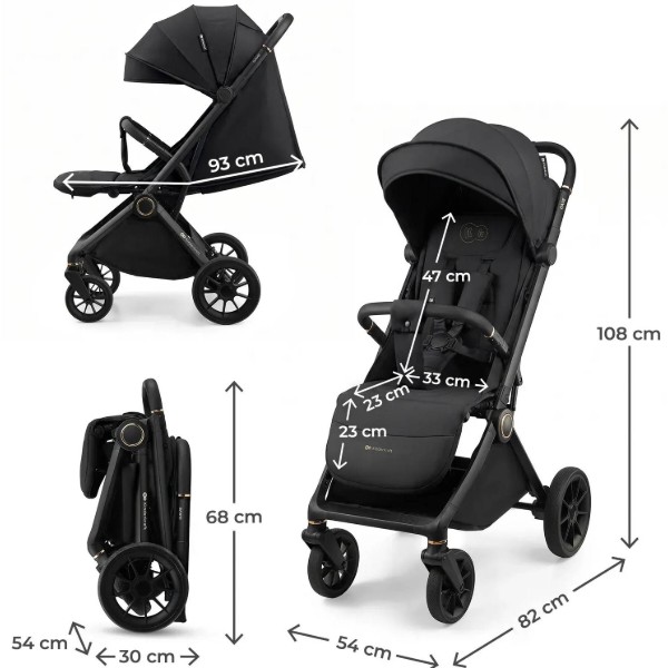 Фото - Коляска прогулянкова Kinderkraft Dave Venezian Black (KSDAVE00BLK0000)