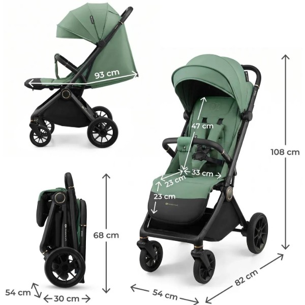 Фото - Коляска прогулянкова Kinderkraft Dave Sage Green (KSDAVE00GRE0000)