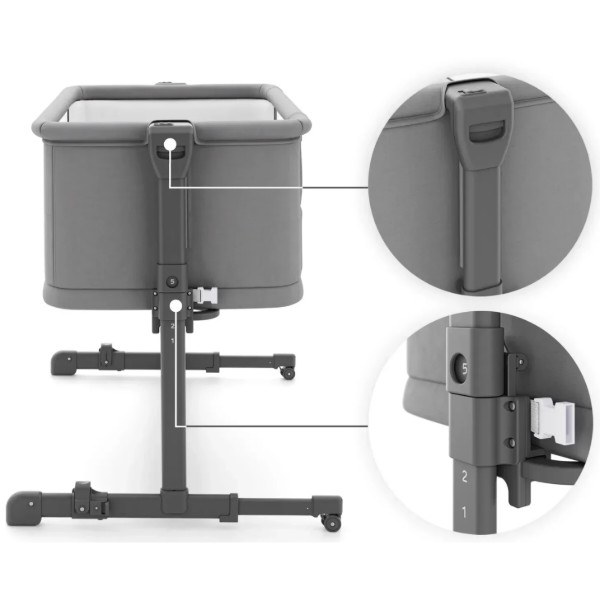 Фото - Колыбель-люлька приставная Kinderkraft Nestee Grow 2 Dark Grey (KLNEEGR2DGR0000)