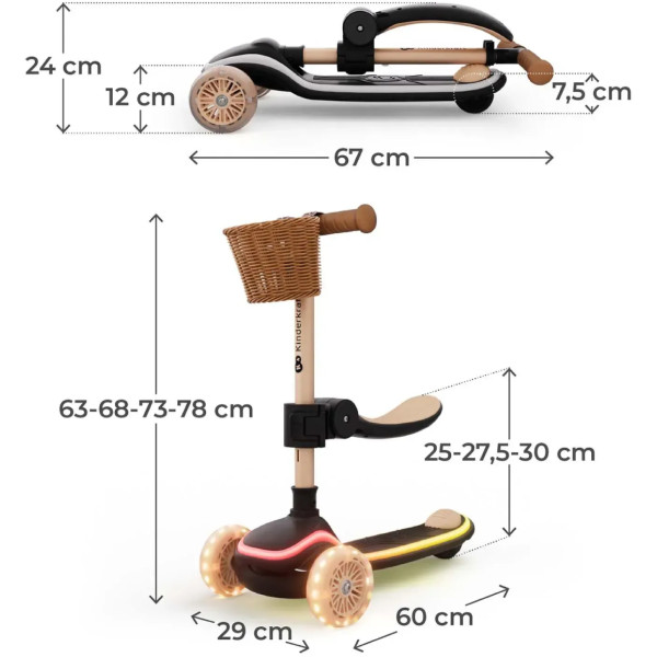 Фото - Трёхколёсный самокат Kinderkraft 2в1 Raket Up Beige (KRRAUP00BEG0000)