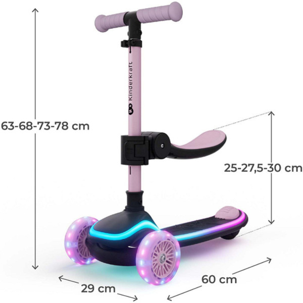 Фото - Трёхколёсный самокат Kinderkraft 2в1 Raket Up Pink (KRRAUP00PNK0000)