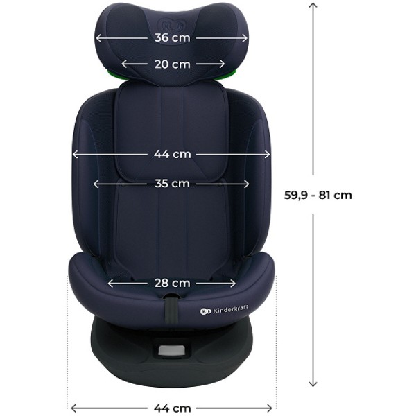 Фото - Автокресло Kinderkraft i-Grow 2 Plus i-Size Navy (KCIGRO02NAVPL00)