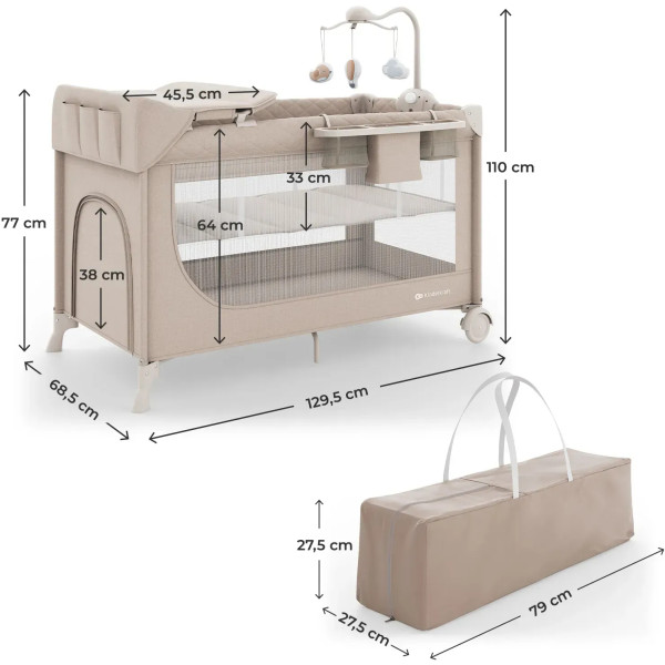 Фото - Манеж-кровать Kinderkraft Leody Up Beige (KCLEODUPBEG00AC)