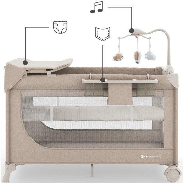 Фото - Манеж-кровать Kinderkraft Leody Up Beige (KCLEODUPBEG00AC)