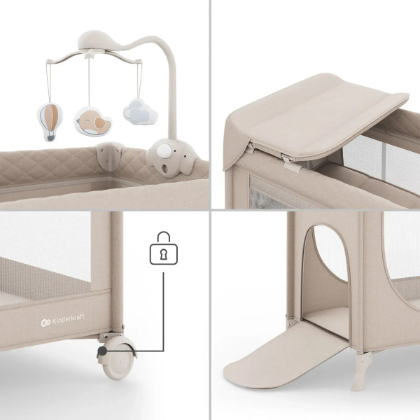 Фото - Манеж-кровать Kinderkraft Leody Up Beige (KCLEODUPBEG00AC)