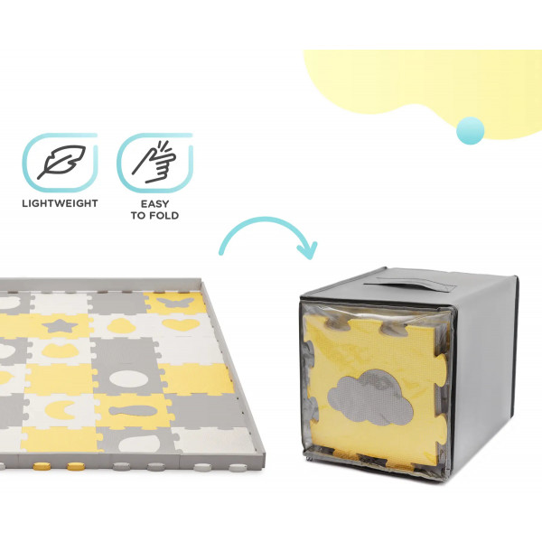 Фото - Коврик-пазл мягкий Kinderkraft Luno Shapes Yellow 30 шт. (KPLUSH00YEL0000)