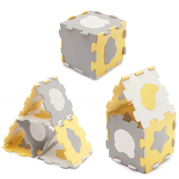 Фото - Коврик-пазл мягкий Kinderkraft Luno Shapes Yellow 30 шт. (KPLUSH00YEL0000)