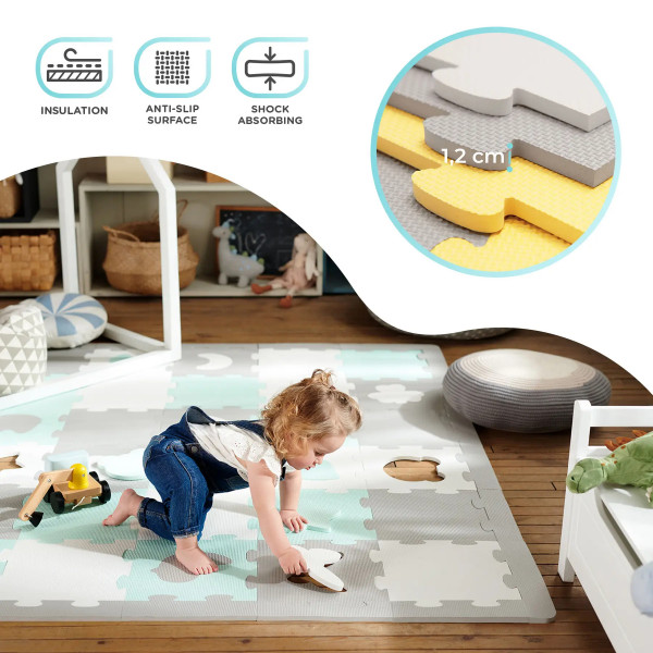 Фото - Коврик-пазл мягкий Kinderkraft Luno Shapes Yellow 30 шт. (KPLUSH00YEL0000)