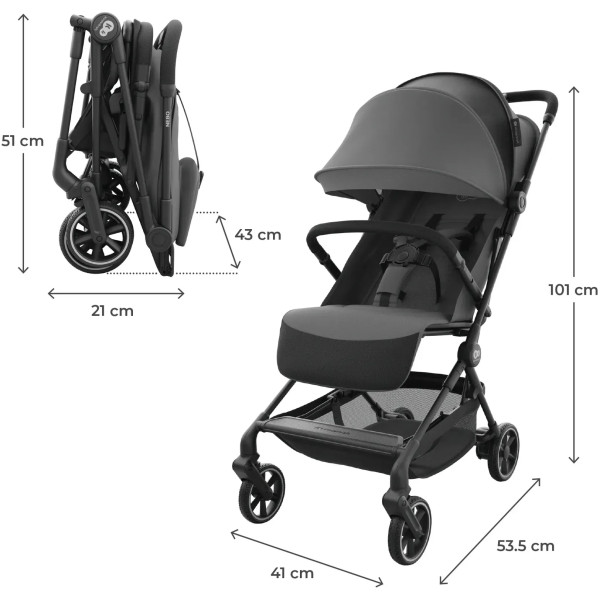 Фото - Коляска прогулочная Kinderkraft Nebo Platinum Grey (KSNEBO00GRY0000)